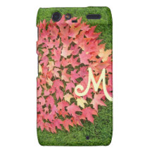 Monogramm Droid Razr Telefon bedeckt Herbst-Blätte Droid RAZR Hüllen