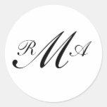 Monogramm-Einladung Seal_Three Buchstaben Runder Aufkleber