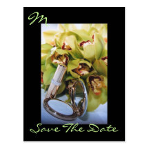 Monogramm-elegante Orchideen-Save the Date Postkar