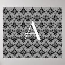 Monogramm-Graudamast Plakatdruck
