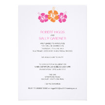 Monogramm-Hibiskus-Blumen-Hochzeit Ankündigungskarte