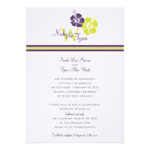 Monogramm-Hibiskus-Blumen-Hochzeit Personalisierte Einladungen