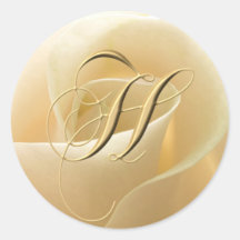 Monogramm-Hochzeits-Aufkleber - Buchstabe H