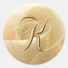 Monogramm-Hochzeits-Aufkleber - Buchstabe K