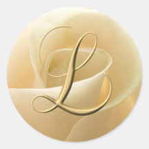 Monogramm-Hochzeits-Aufkleber - Buchstabe L