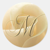 Monogramm-Hochzeits-Aufkleber - Buchstabe M