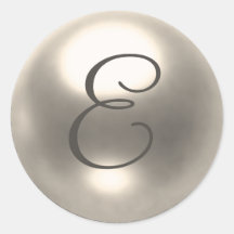 Monogramm-Hochzeits-Siegel der Perle E Runder Sticker