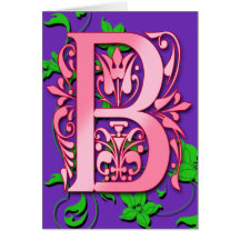 Monogramm-Initiale des Buchstabe-B auf rosa lila K