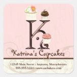 Monogramm-Kuchen-Logo-Geschäfts-Aufkleber des Buch