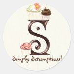Monogramm-Kuchen-Logo-Geschäfts-Aufkleber des Buch