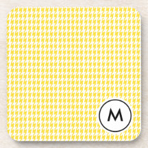 Monogramm-Küstenmotorschiffe | Yelow und weißes Ho Getränk Untersetzer