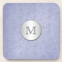 Monogramm-rauchiges blaues silbernes Damast-Unters
