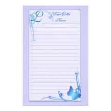 Monogramm-Schmetterlings-Briefpapier Bedrucktes Papier