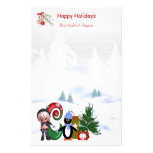 Monogramm-stationäres Weihnachten C Individuelles Druckpapier