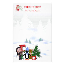 Monogramm-stationäres Weihnachten F Individuelle Druckpapiere