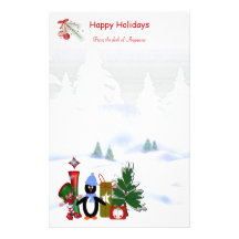 Monogramm-stationäres Weihnachten I Personalisierte Druckpapiere