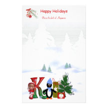 Monogramm-stationäres Weihnachten K Bedrucktes Papier