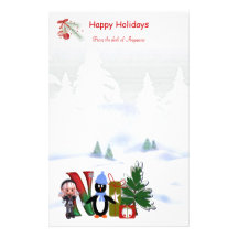 Monogramm-stationäres Weihnachten N Bedrucktes Büropapier