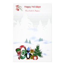 Monogramm-stationäres Weihnachten O Individuelles Druckpapier