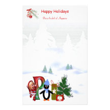 Monogramm-stationäres Weihnachten P Bedrucktes Büropapier