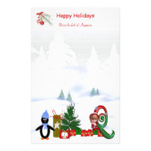Monogramm-stationäres Weihnachten Q Personalisiertes Druckpapier