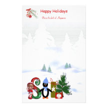 Monogramm-stationäres Weihnachten S Büropapier
