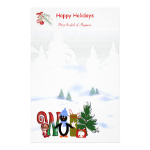 Monogramm-stationäres Weihnachten W Büropapier