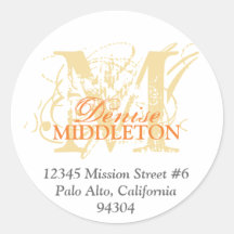 Monogrammantiken-Schmutz-Adressen-Etikett des Sand Sticker