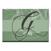 Monogrammkarte des weisen Grüns - Anfangsg