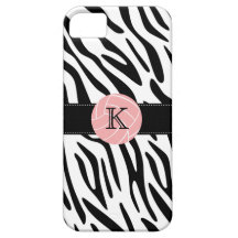 Monogrammzebra-Druck-Volleyball iPhone 5 Fall iPhone 5 Cover