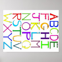 Monster-Alphabet Posterdruck