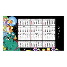 Monster-Kalender-Taschen-Karte 2011 Visitenkartenvorlagen