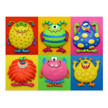Monster Postkarte