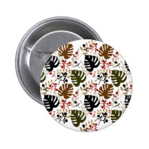 Monstera Blätter und Zweige Anstecknadelbutton