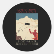 Mont-Genevre Hautes-Albes Runde Sticker