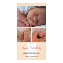 Montagebaby-Geburtsmitteilung des Teddybären rosa Bildkarte
