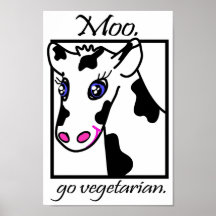 MOO. Gehen Vegetarier Plakatdruck