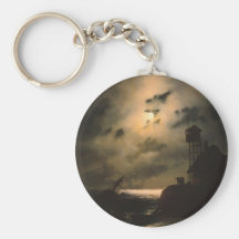 Moonlit Meerblick mit Schiffbruch Schlüsselbänder