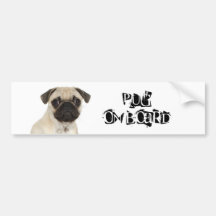 Mops an Bord Auto Aufkleber