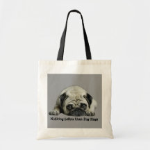 Mops-Clown an der Herz-Taschen-Tasche