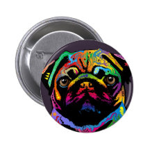 Mops-Hund Anstecknadelbutton