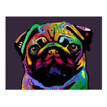 Mops-Hund Postkarte