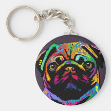 Mops-Hund Schlüsselanhänger