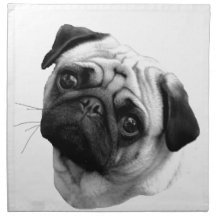 Mops-Hund Stoff Serviette