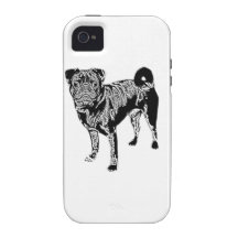 Mops Jack monochrom iPhone 4 Case