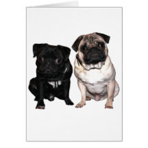 Mops Jack und Richi Grußkarten