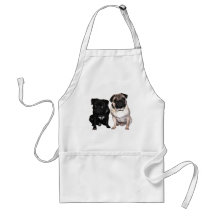 Mops Jack und Richi Schürzen