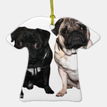 Mops Jack und Richi Weihnachtsornament