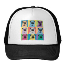 Mops Pop-Kunst Netzcap