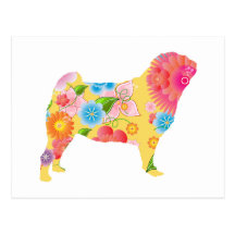 Mops Postkarte
